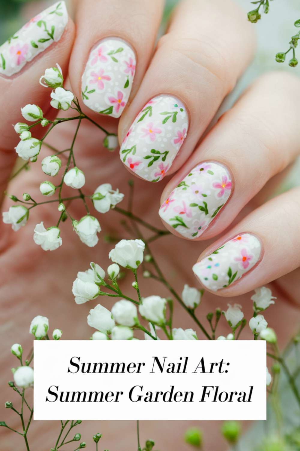 Summer - Summer Garden Floral nail art design ideas