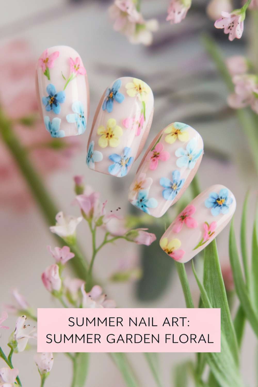 Summer - Summer Garden Floral nail art design