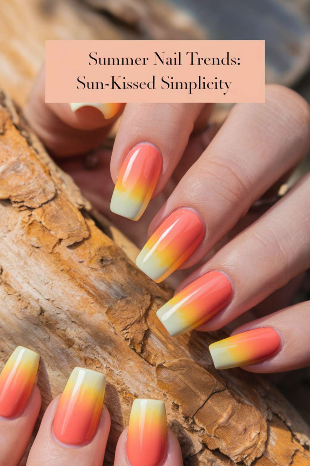 Sun-Kissed Simple nail art design ideas