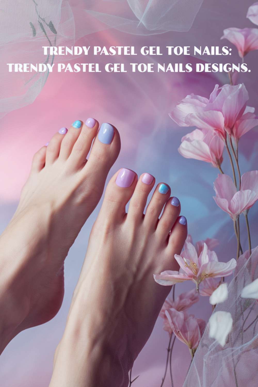 Trendy Pastel Gel Toe Nails Designs
