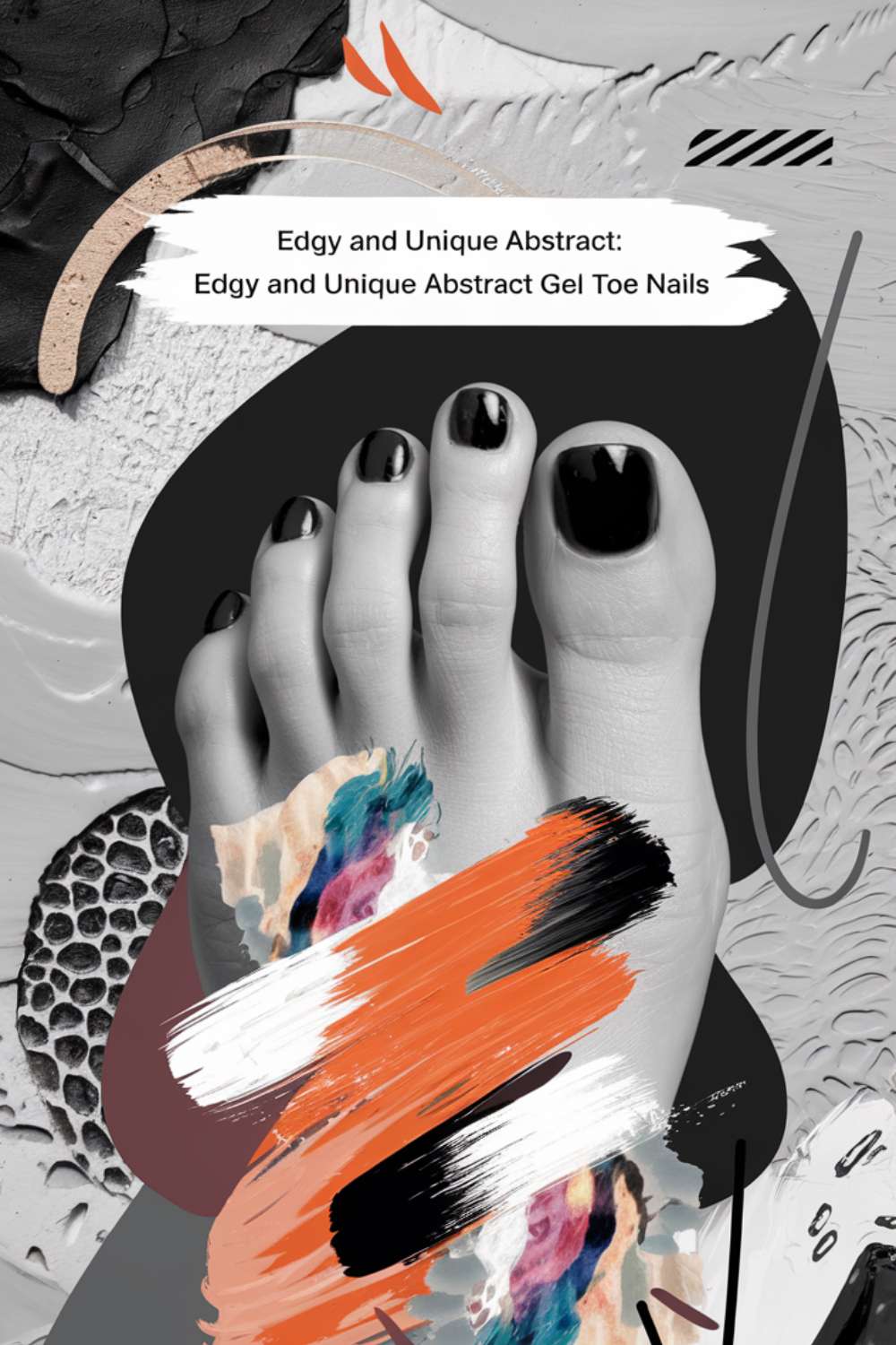 Unique Abstract Gel Toe Nails