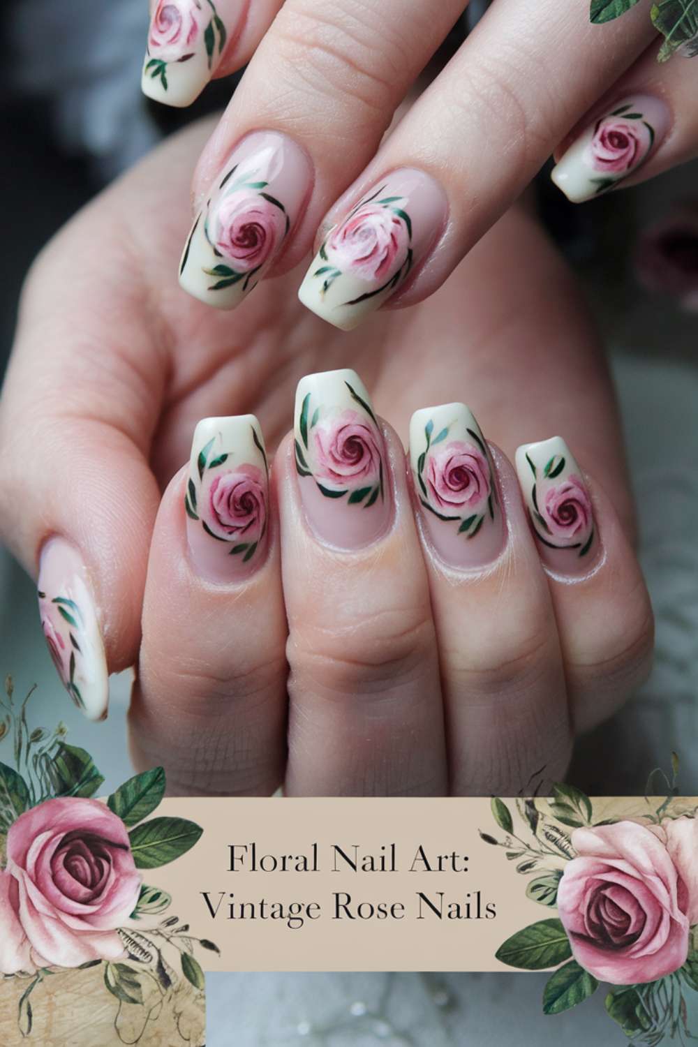 Vintage Rose Nails ideas
