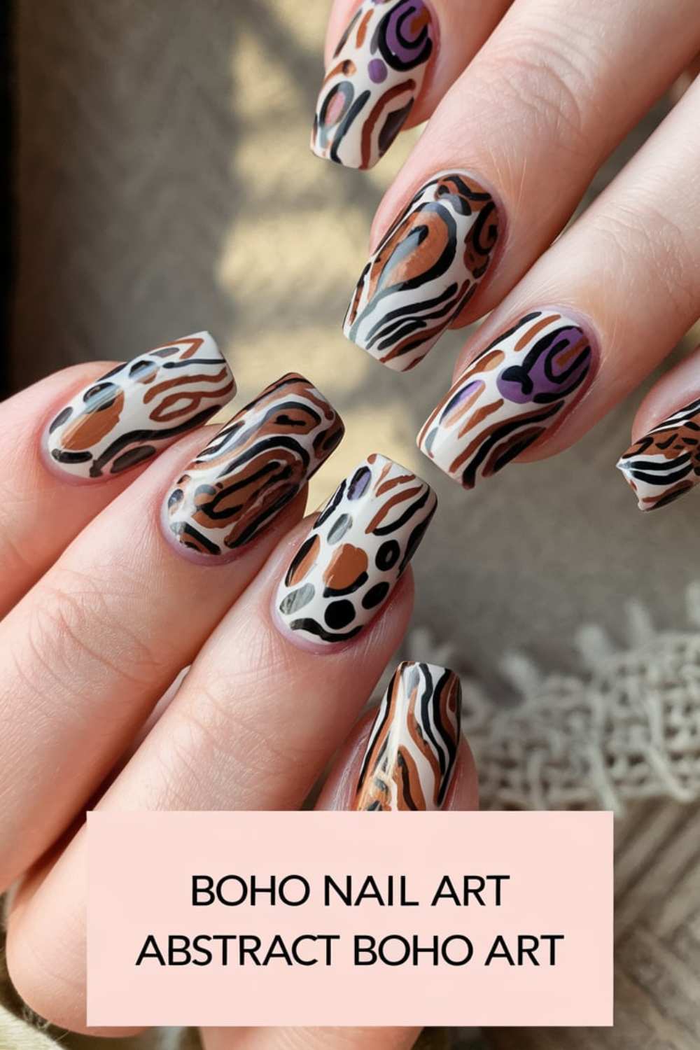 Abstract Boho Art Nail Art ideas