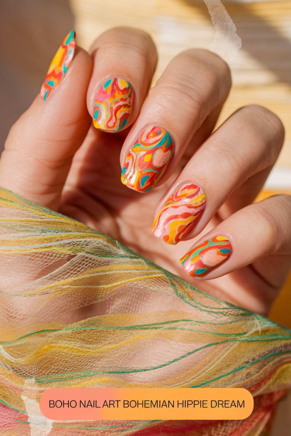 Bohemian Hippie Dream Nail Art