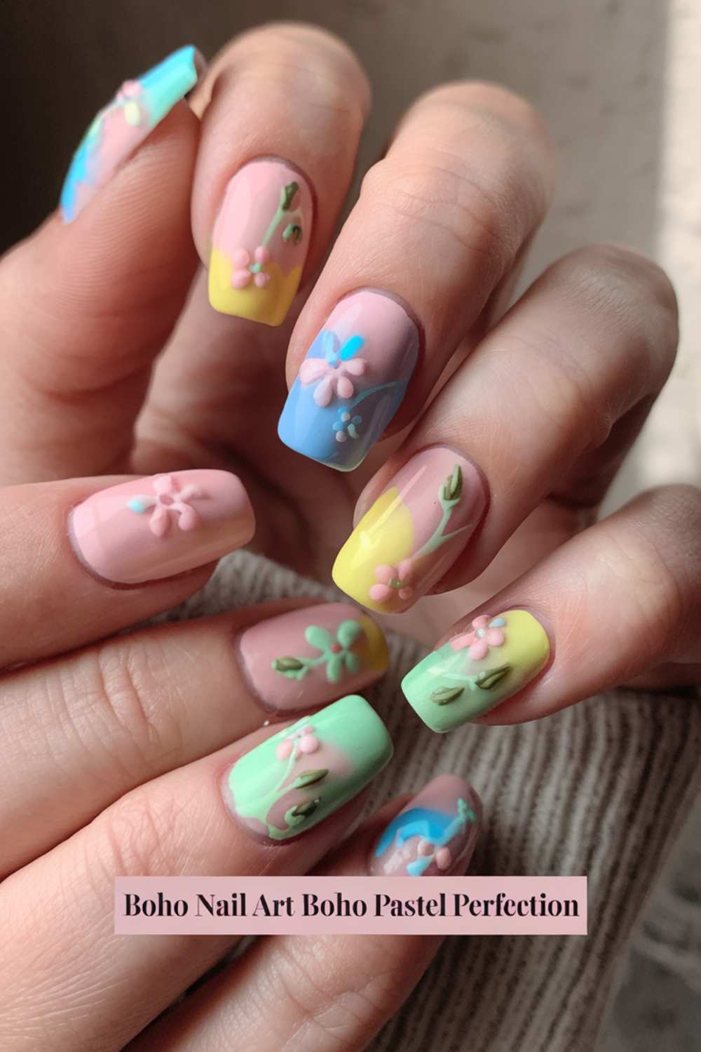 Boho Pastel Perfection Nail Art