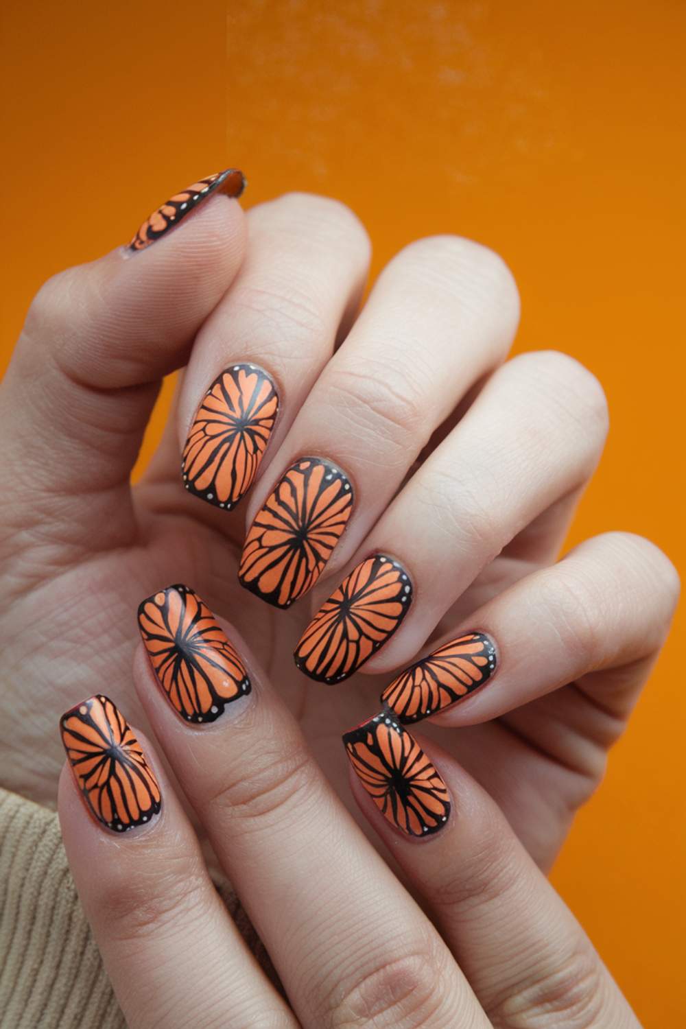 Bold Butterfly Silkscreen Nail Art