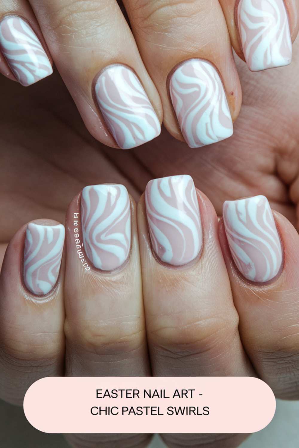 Chic Pastel Swirls Nail Art