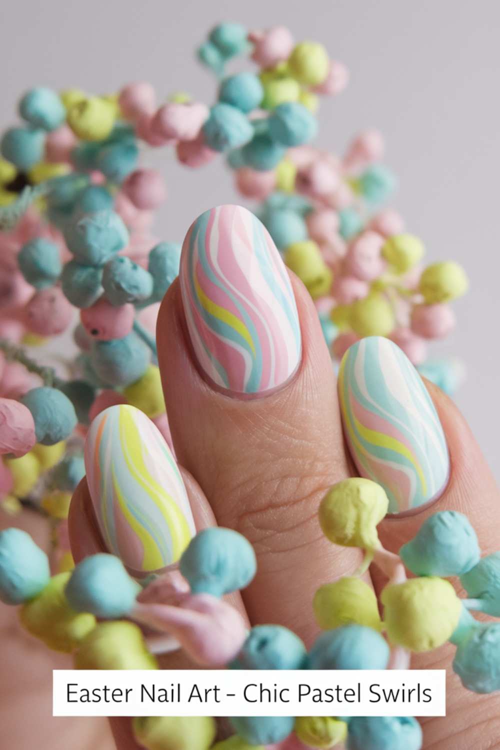 Chic Pastel Swirls Nail