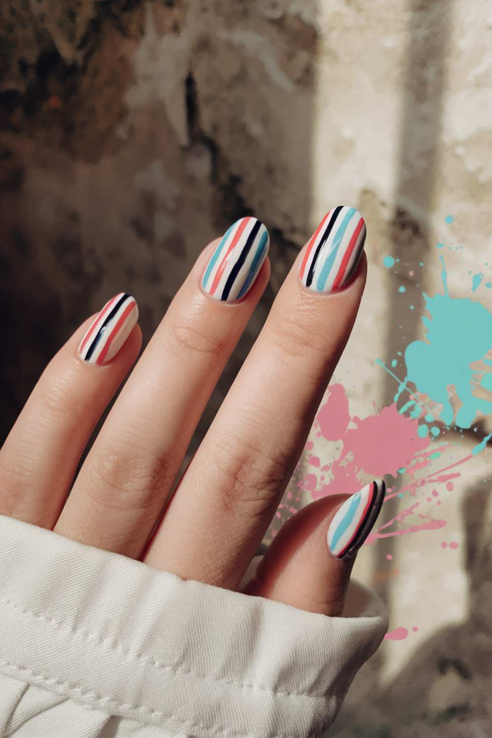 Cute Striped Nail Art
