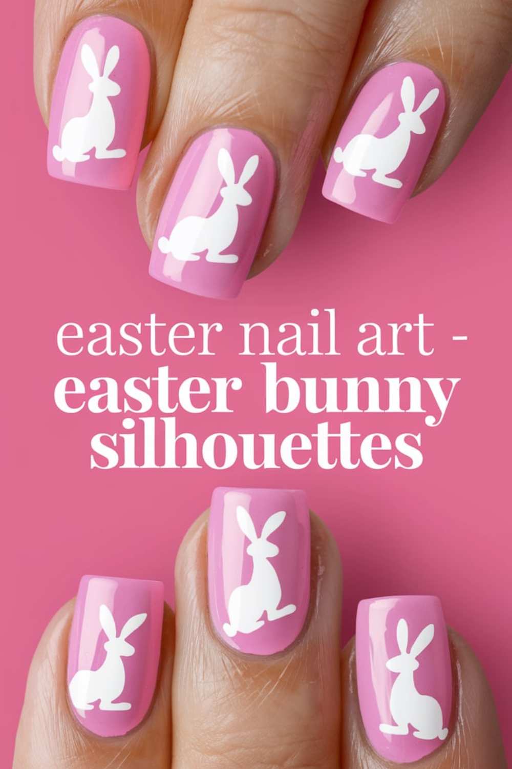 Easter Bunny Silhouettes Nail Art