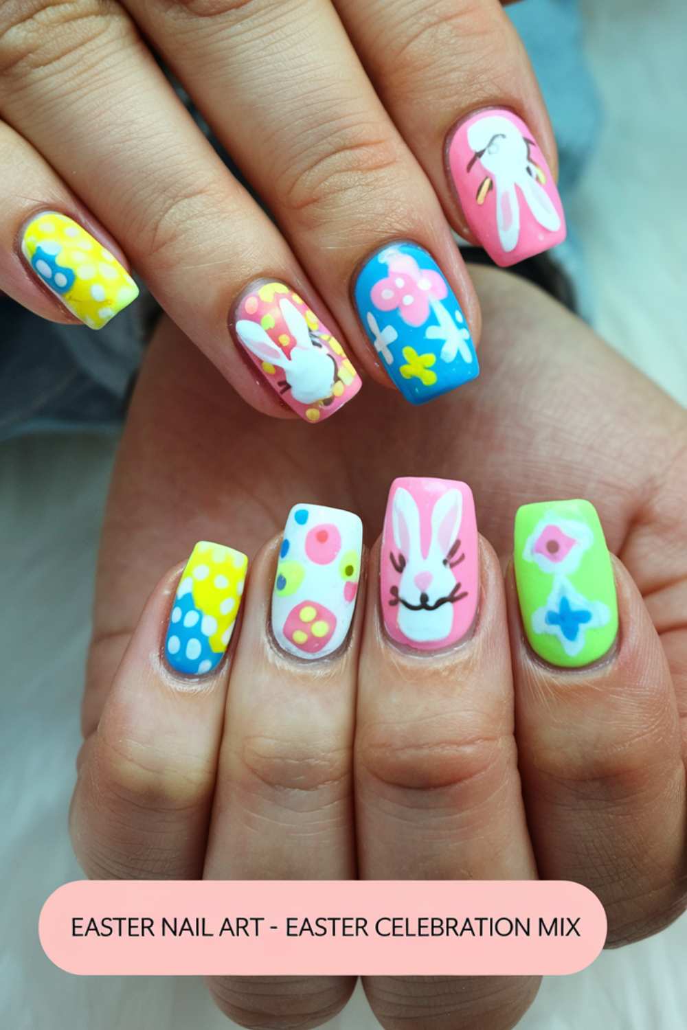 Easter Celebration Mix Nail Art design
