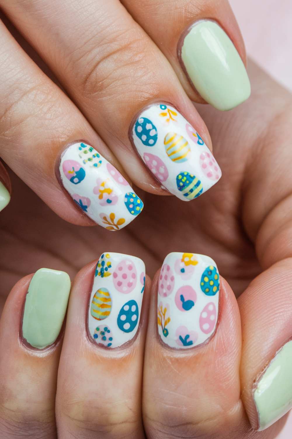 Easter Egg Accent Nails