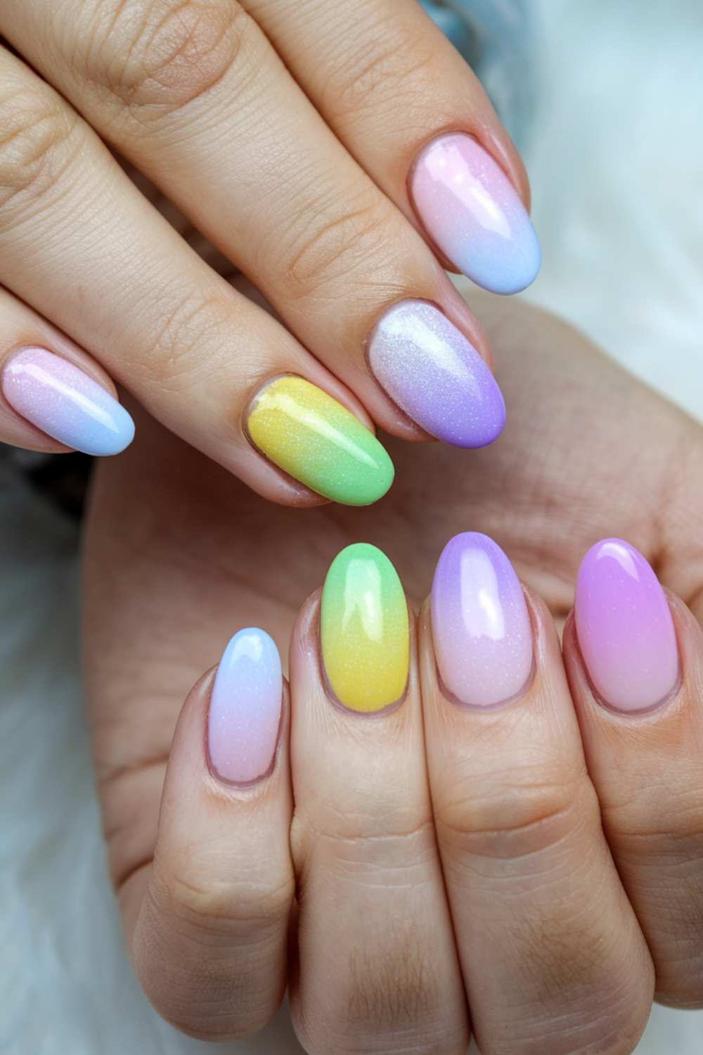 Easter Egg Gradient Nail Art