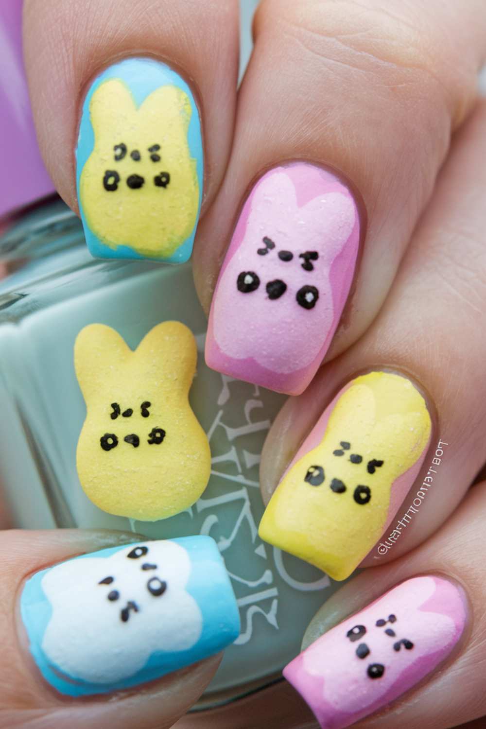 Easter Peep Delight Nail Art