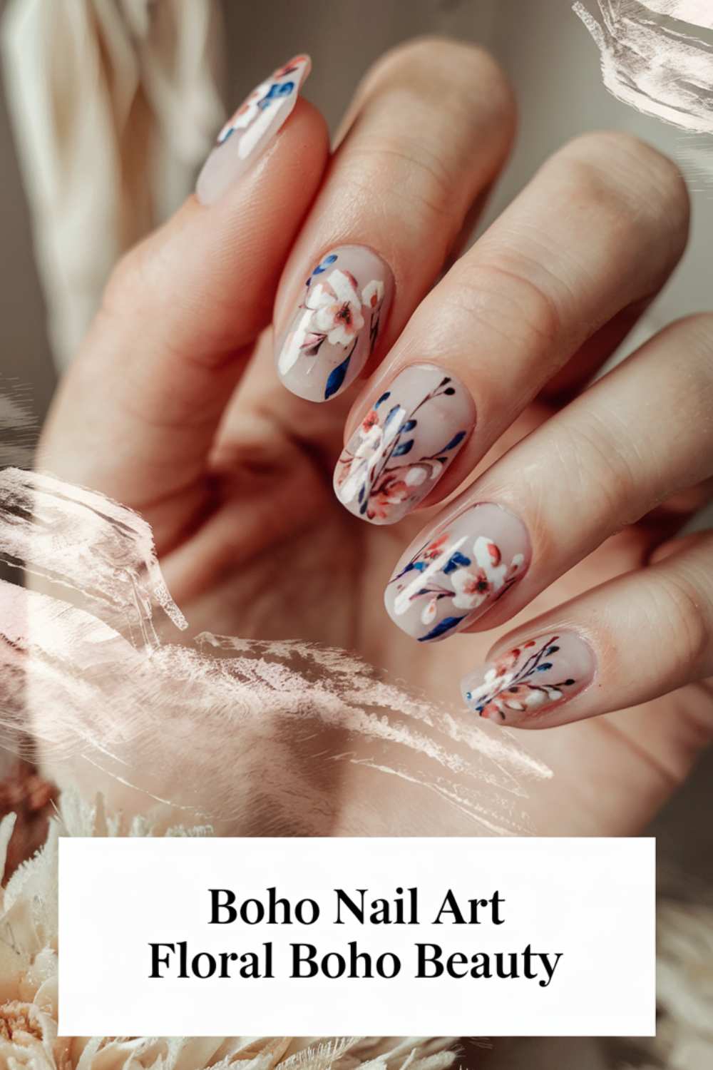 Floral Boho Beauty Nail Art design ideas