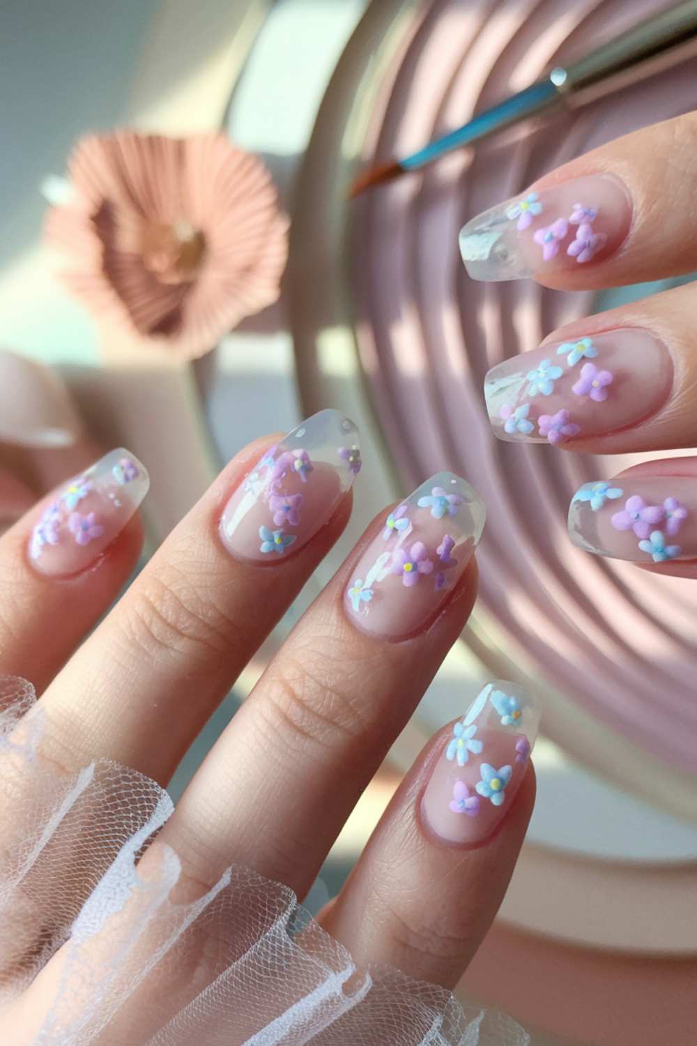Floral Cute Nail Art design ideas