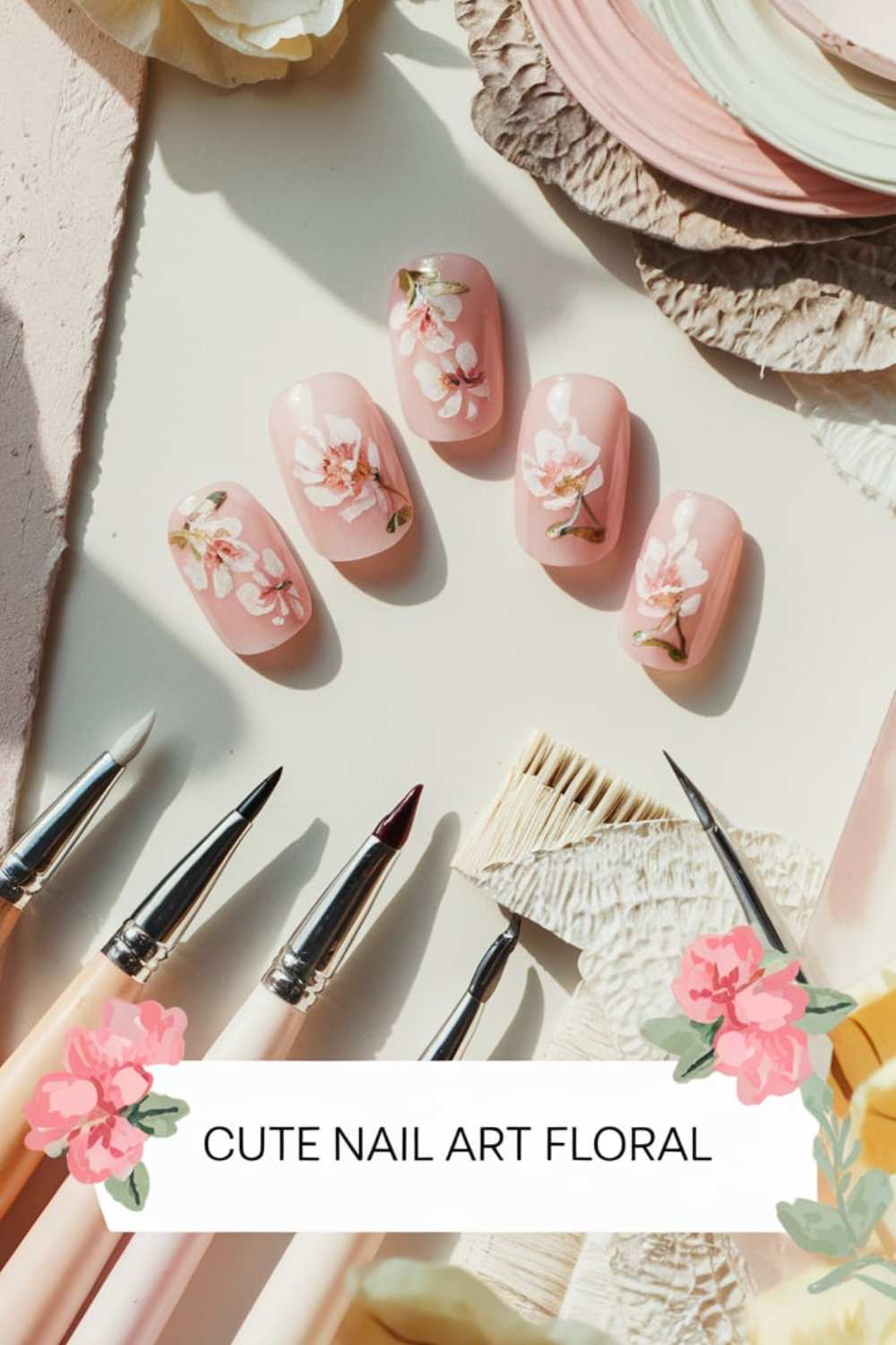 Floral Cute Nail Art design