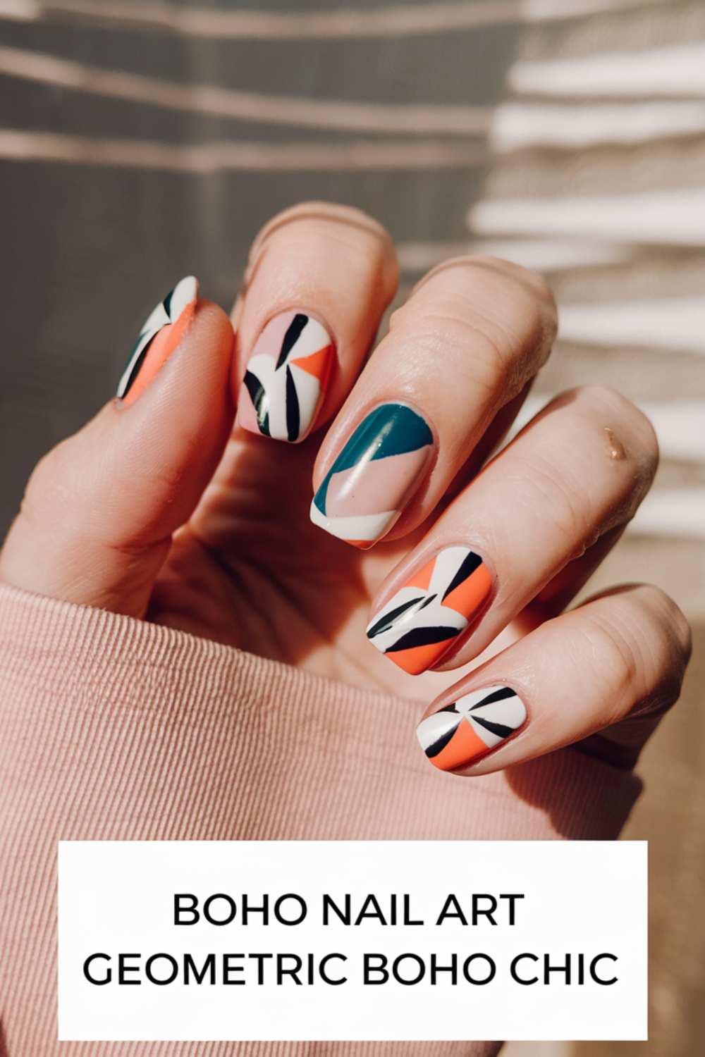 Geometric Boho Chic Nail Art