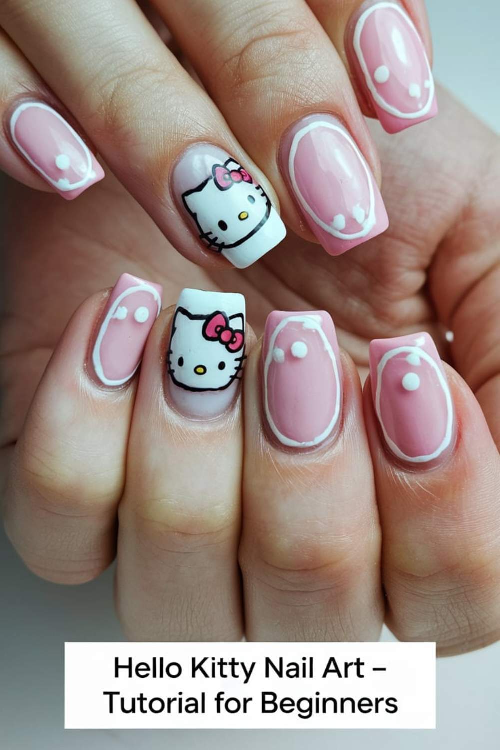 Hello Kitty Nail Art Tutorial for Beginners
