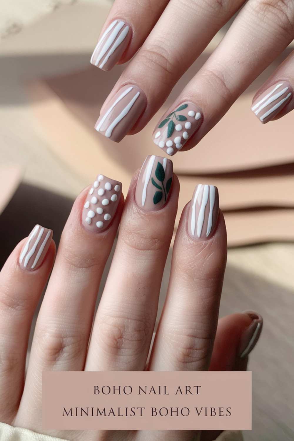Minimalist Boho Vibes Nail Art design ideas