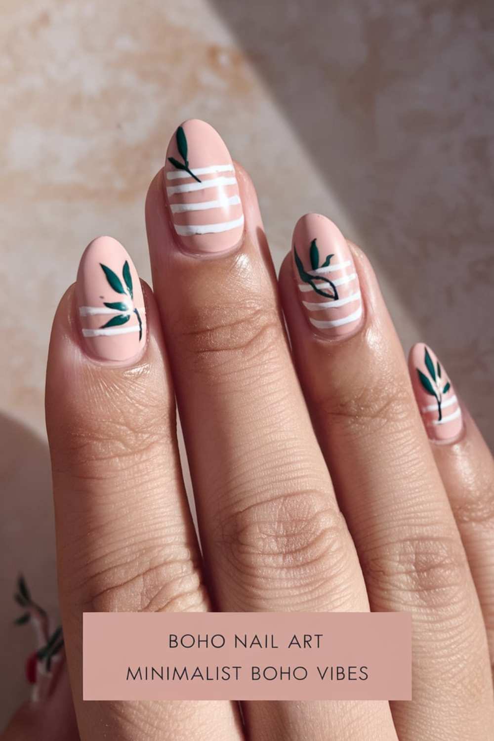 Minimalist Boho Vibes Nail Art design
