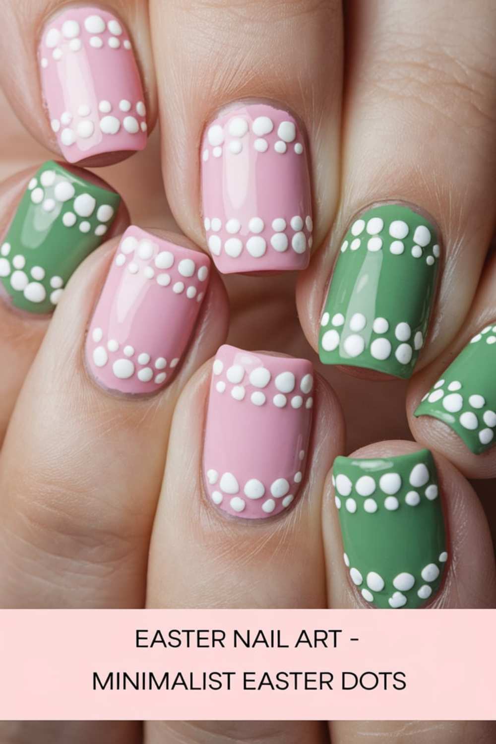 Minimalist Easter Dots Nail Art