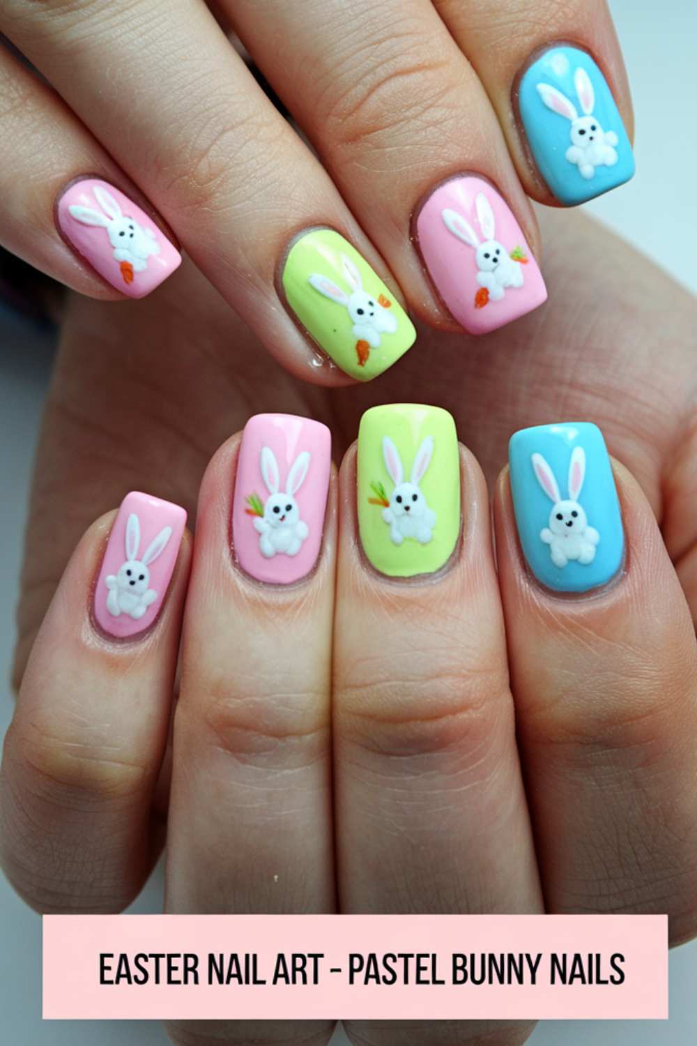 Pastel Bunny Nails art ideas