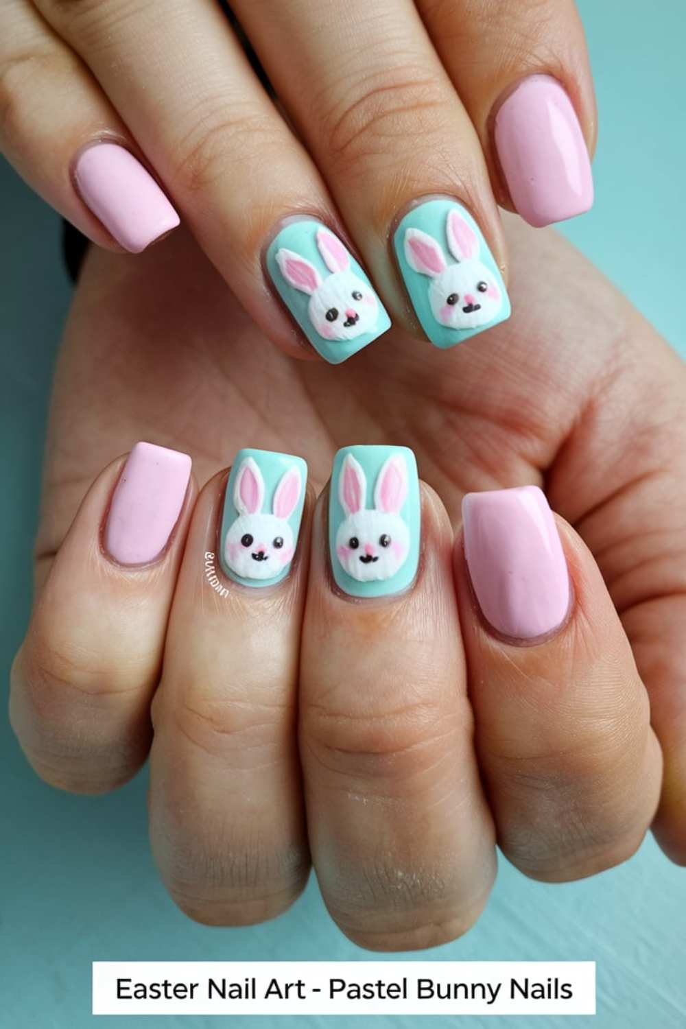 Pastel Bunny Nails art