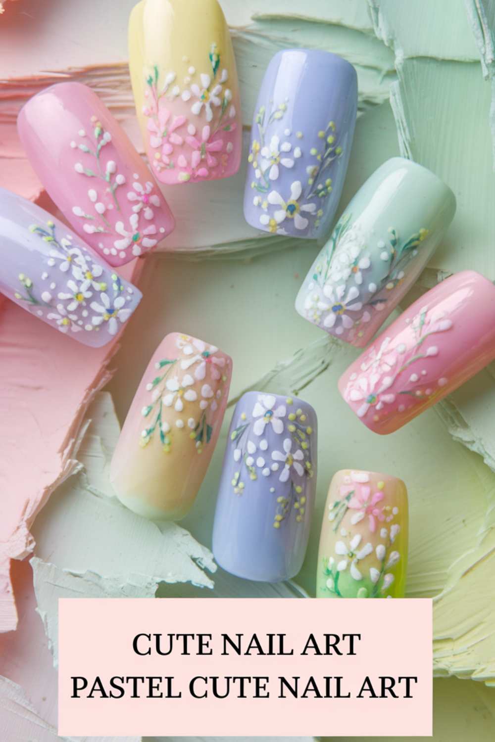 Pastel Cute Nail Art design ideas