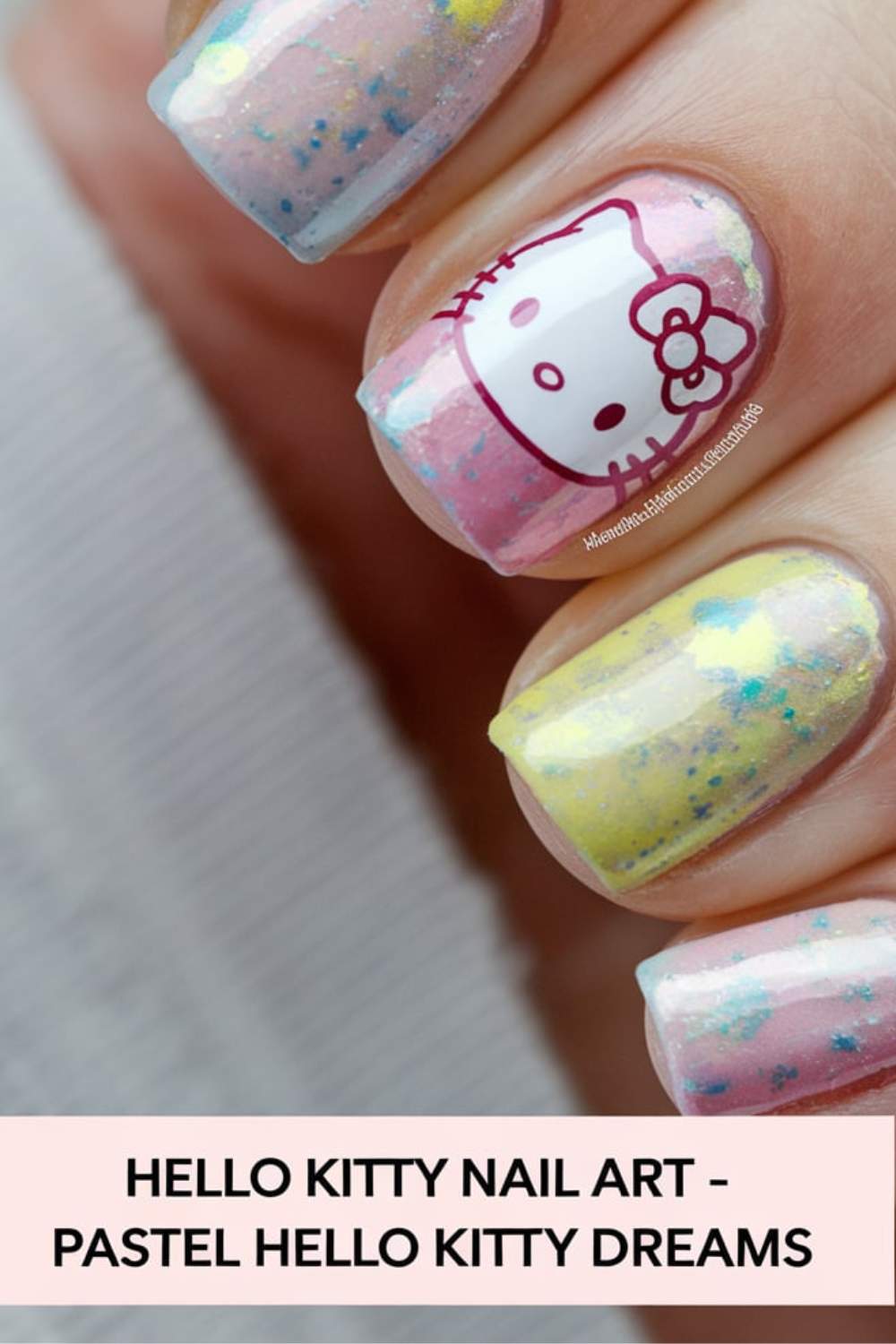 Pastel Hello Kitty Dreams nail art