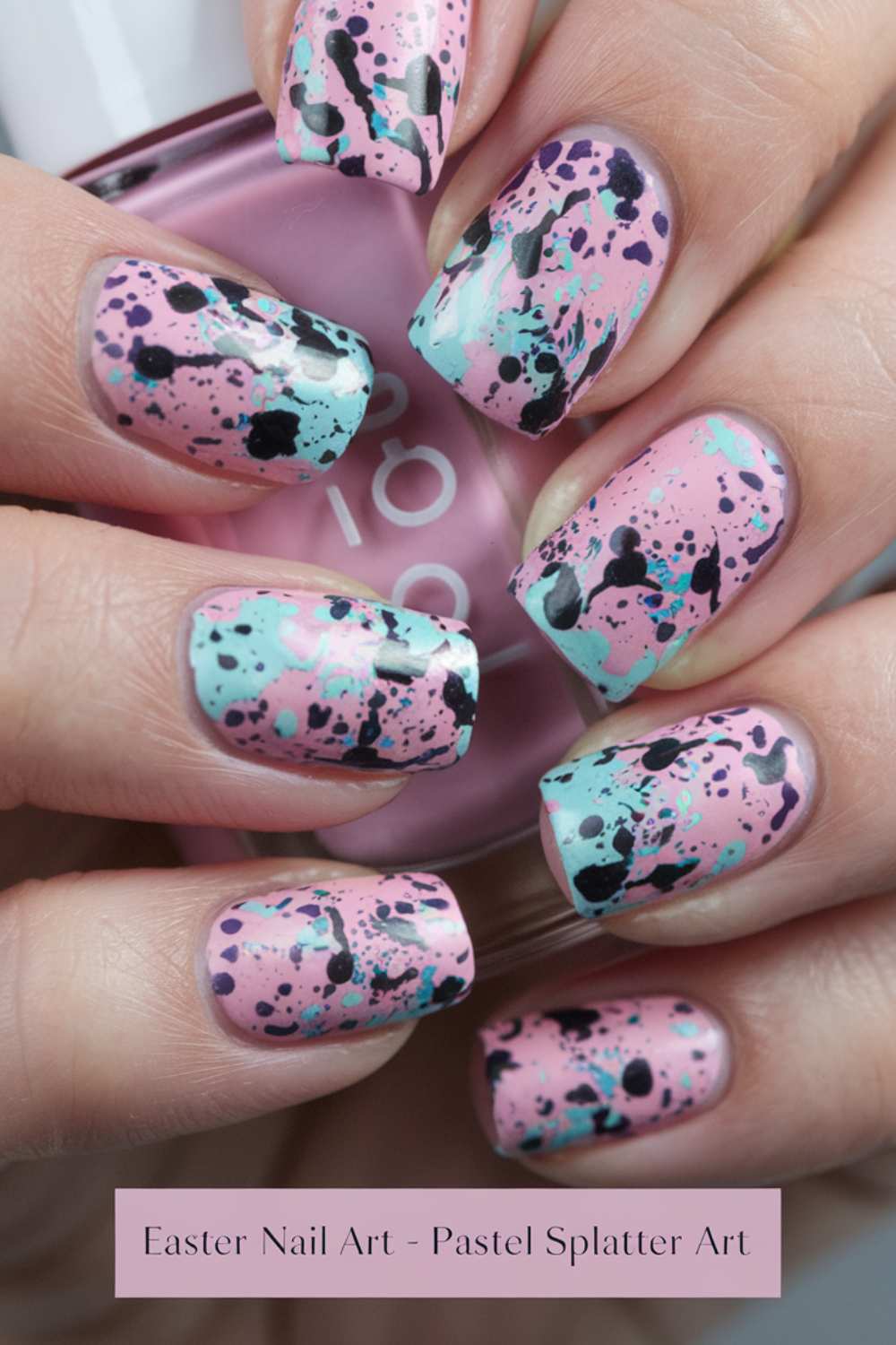 Pastel Splatter nail Art