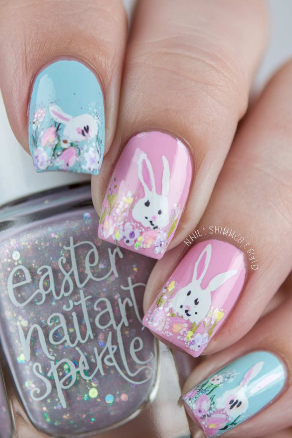 Shimmering Easter Sparkle Nail Art ideas