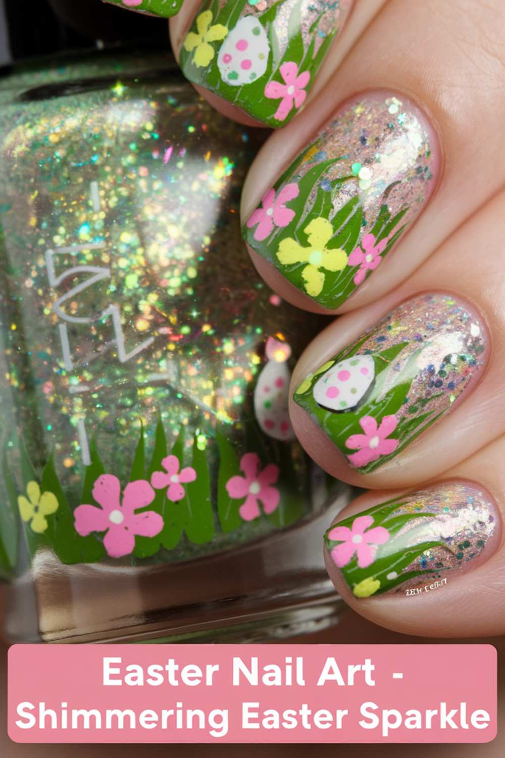 Shimmering Easter Sparkle Nail Art ideas