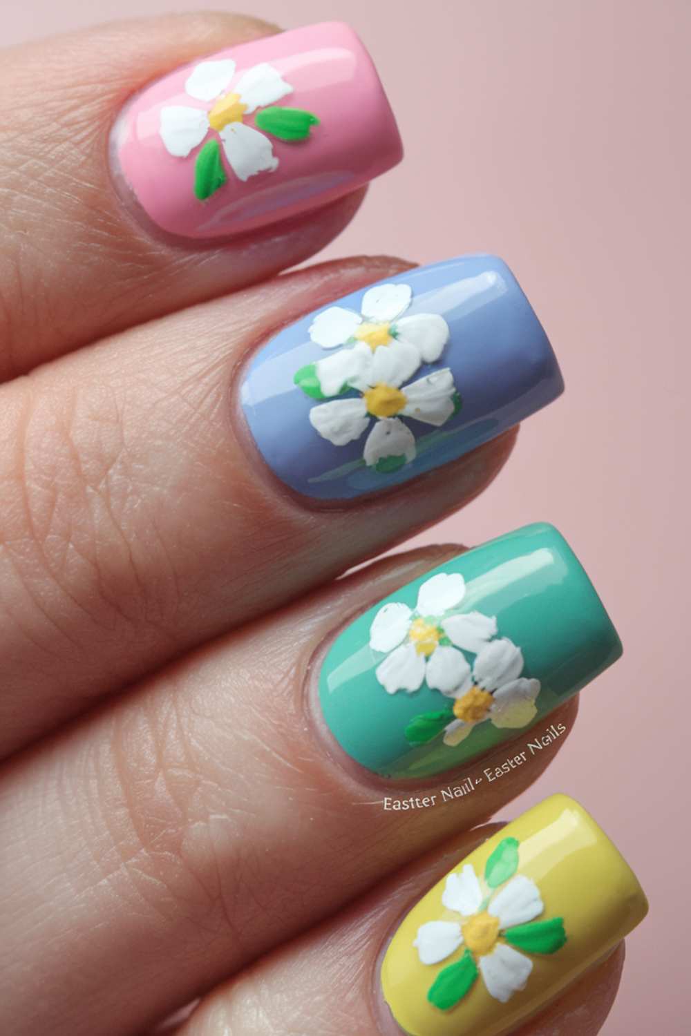 Simple Floral Easter Nails art