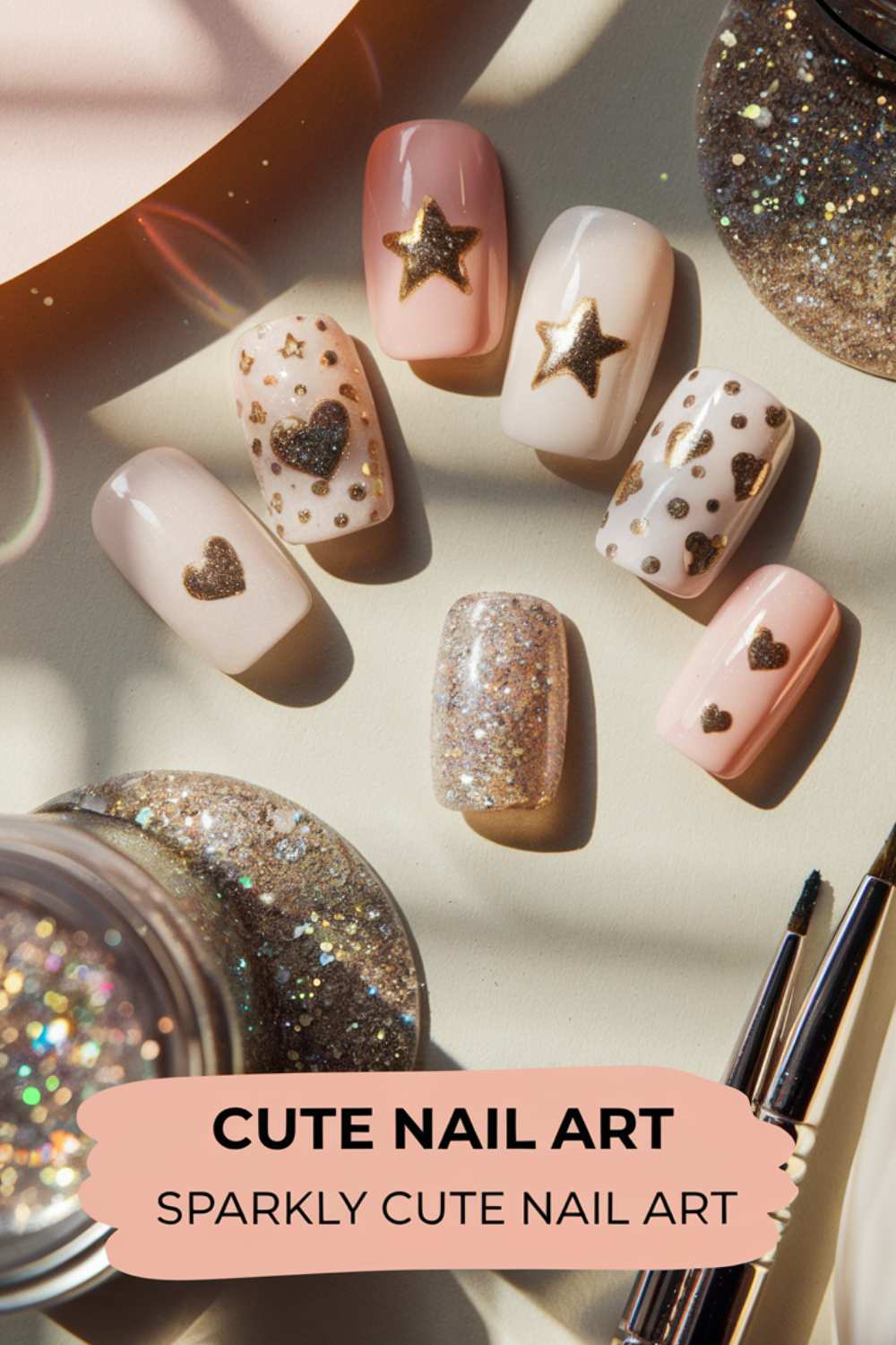 Sparkly Cute Nail Art design ideas