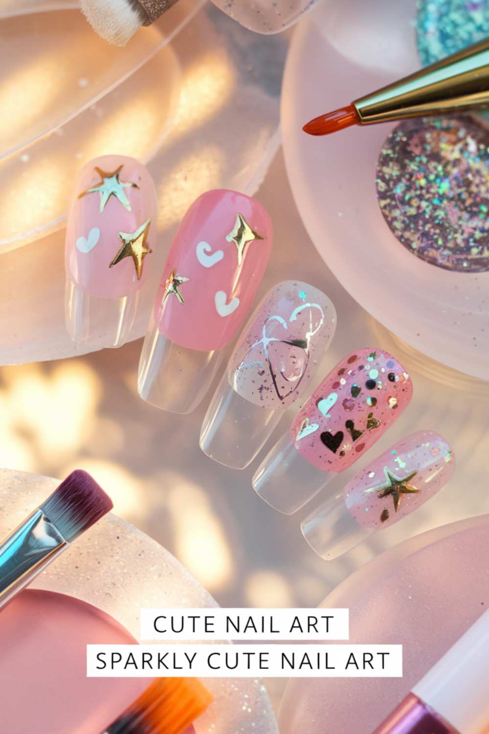 Sparkly Cute Nail Art design ideas