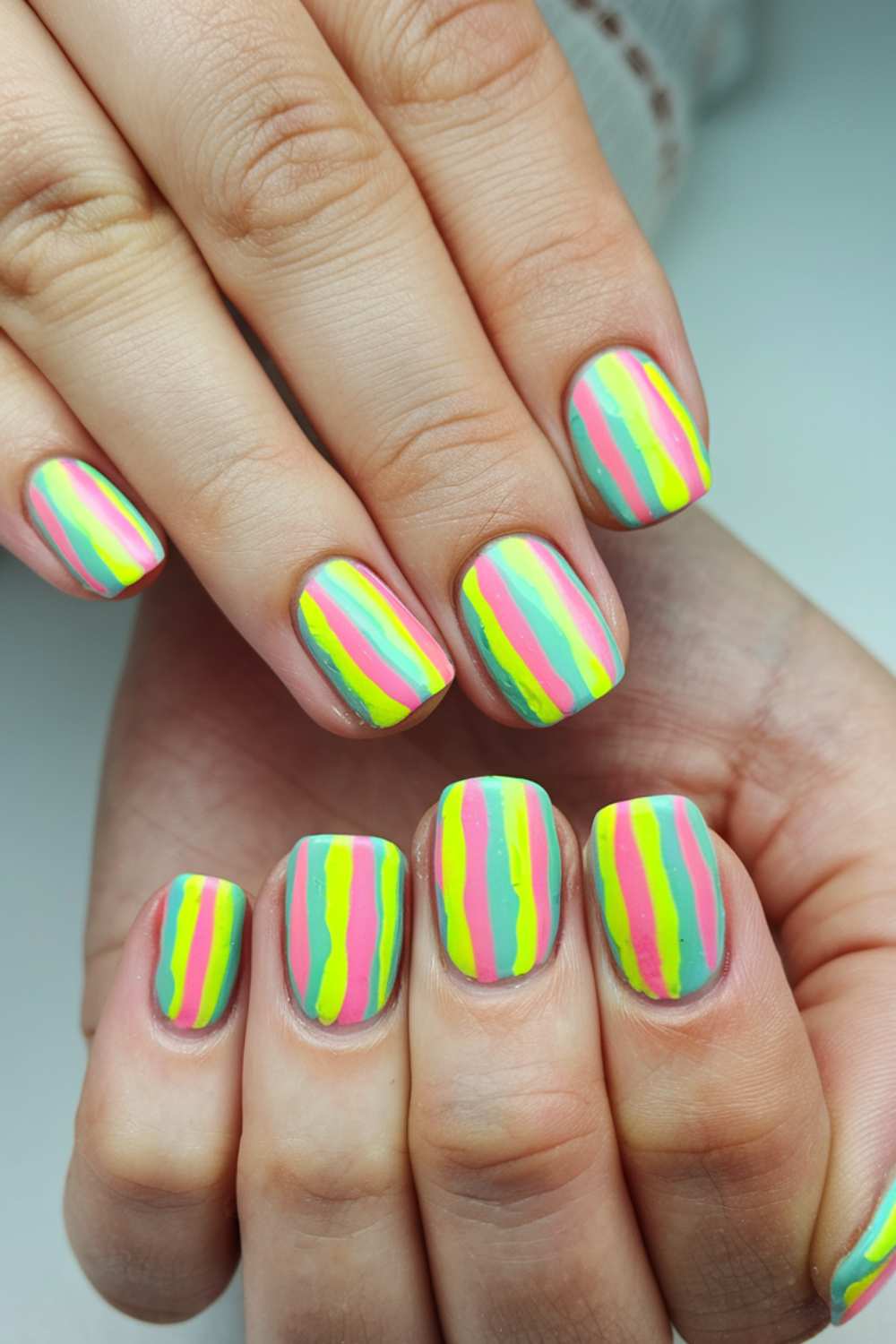 Vibrant Striped Nails art ideas