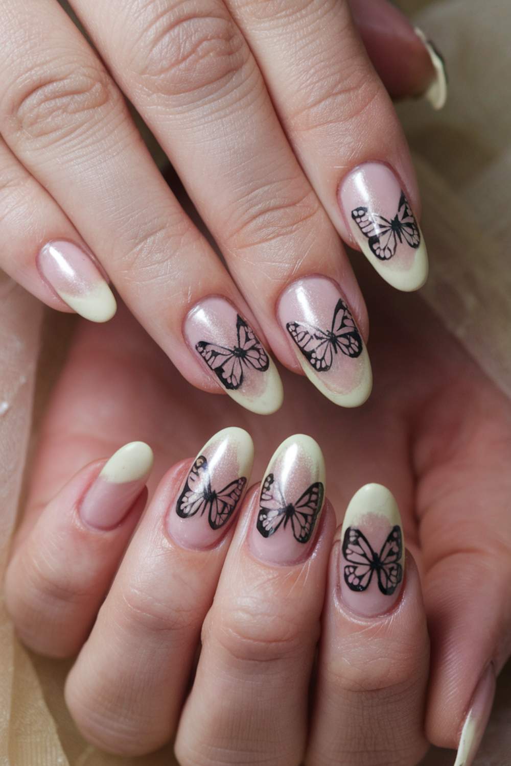 Vintage Butterfly Charm nail art design ideas